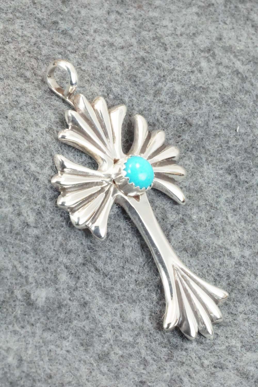 Turquoise & Sterling Silver Cross Pendant - Vanessa Kee