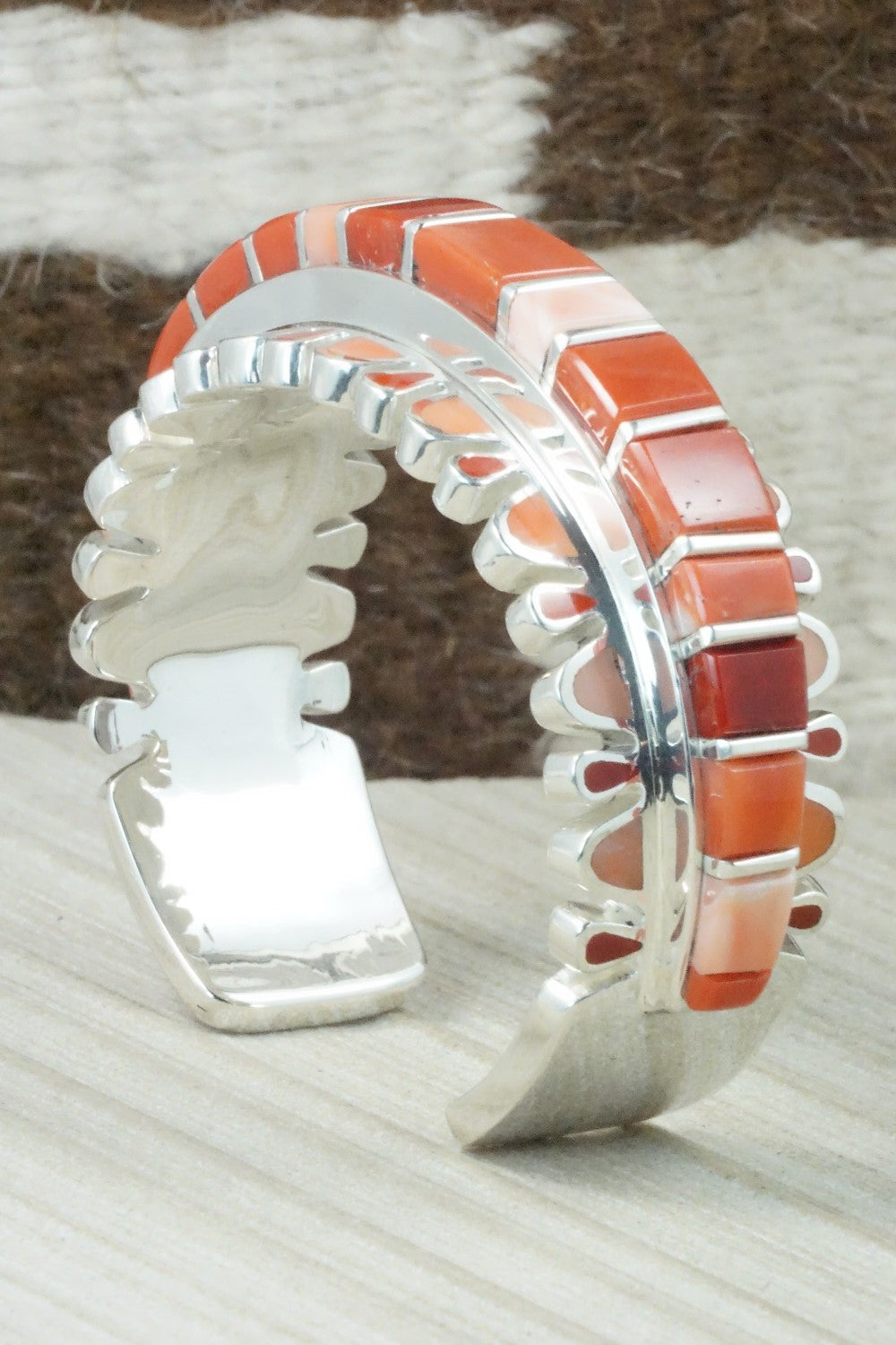 Coral & Sterling Silver Bracelet - Vernon Haskie