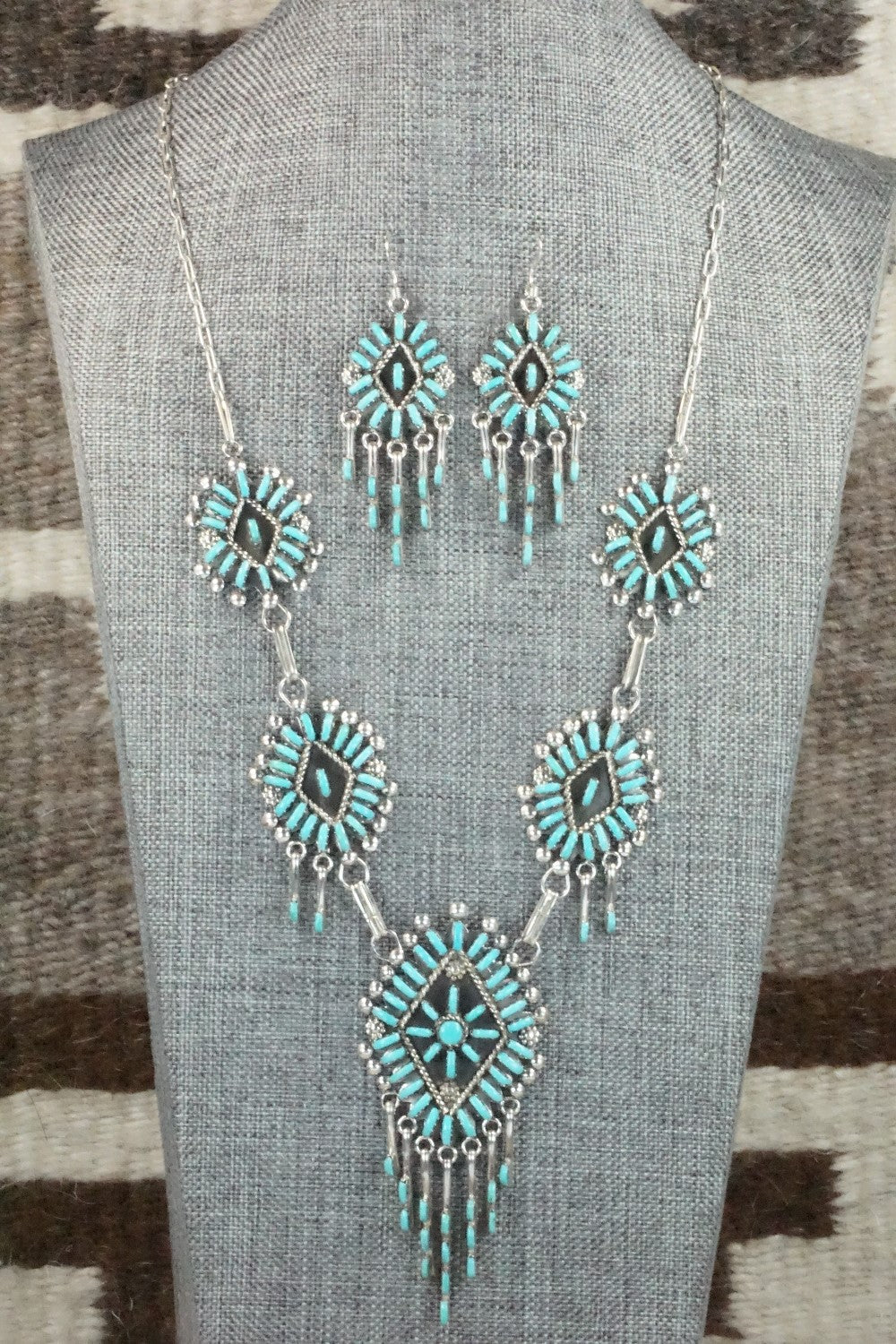 Turquoise & Sterling Silver Jewelry Set - Kevin Leekity