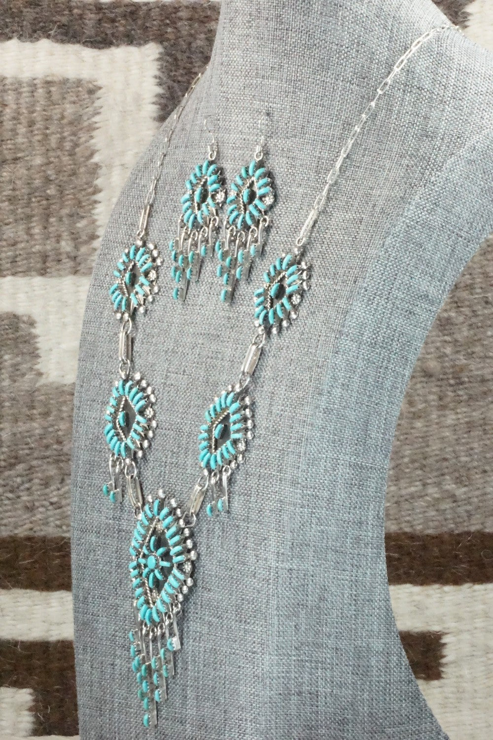 Turquoise & Sterling Silver Jewelry Set - Kevin Leekity