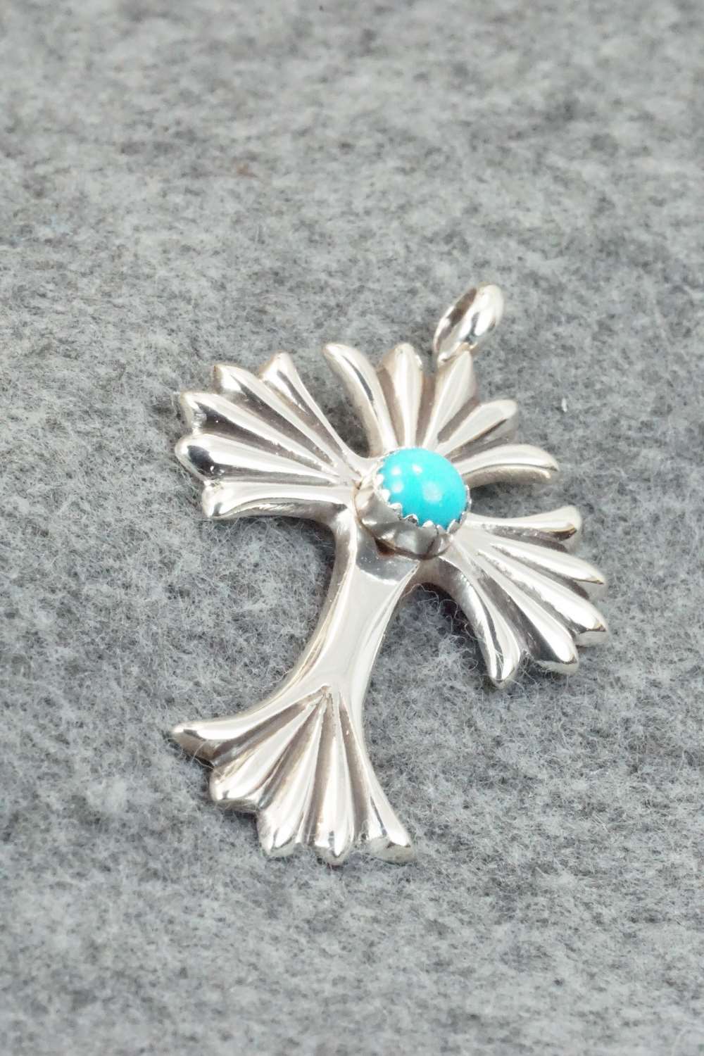 Turquoise & Sterling Silver Cross Pendant - Vanessa Kee
