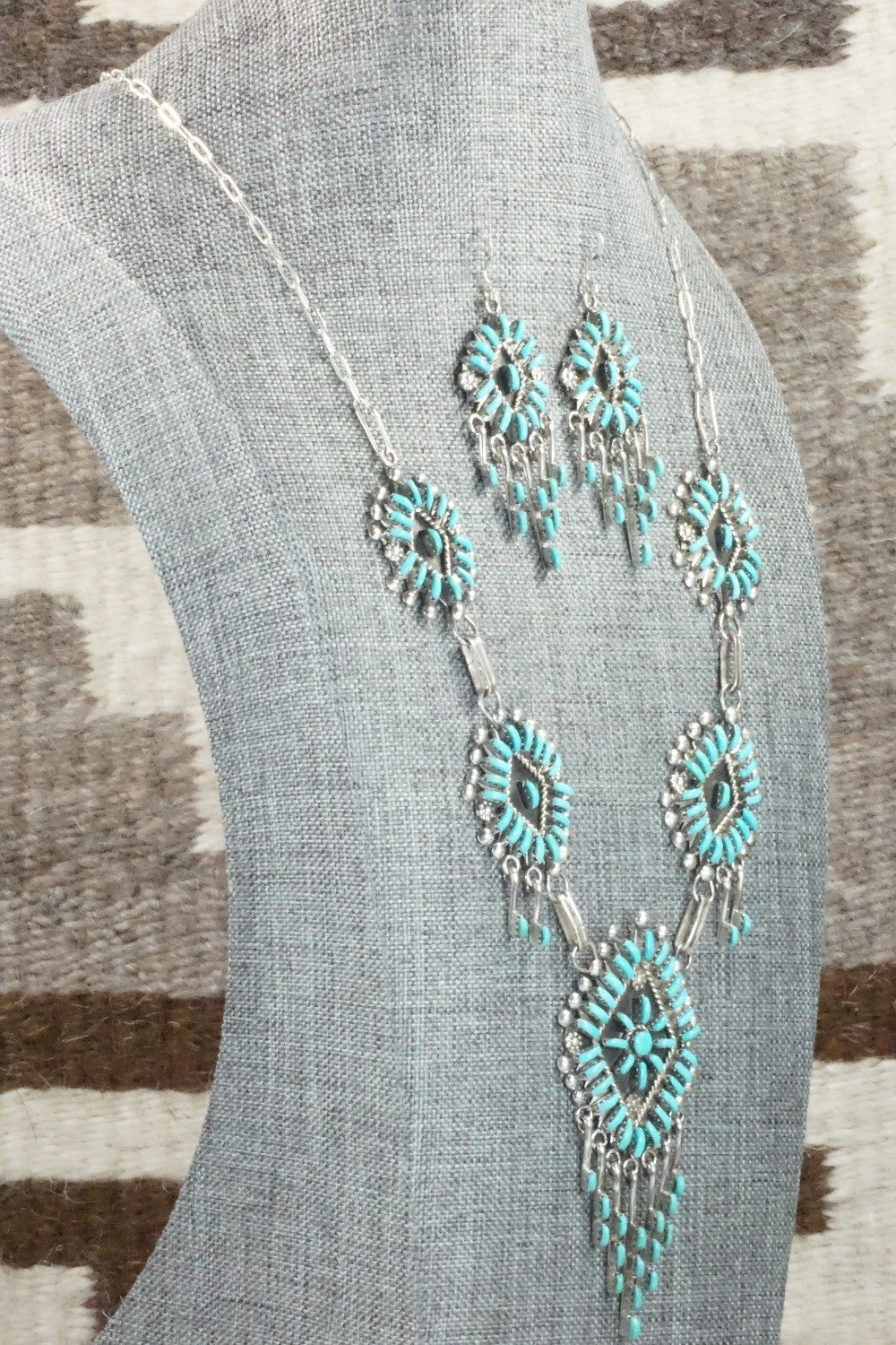 Turquoise & Sterling Silver Jewelry Set - Kevin Leekity