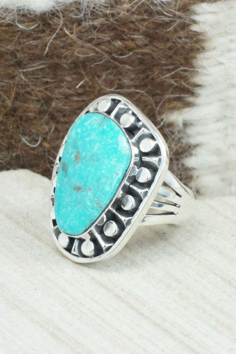 Turquoise & Sterling Silver Ring - Jimson Belin - Size 7