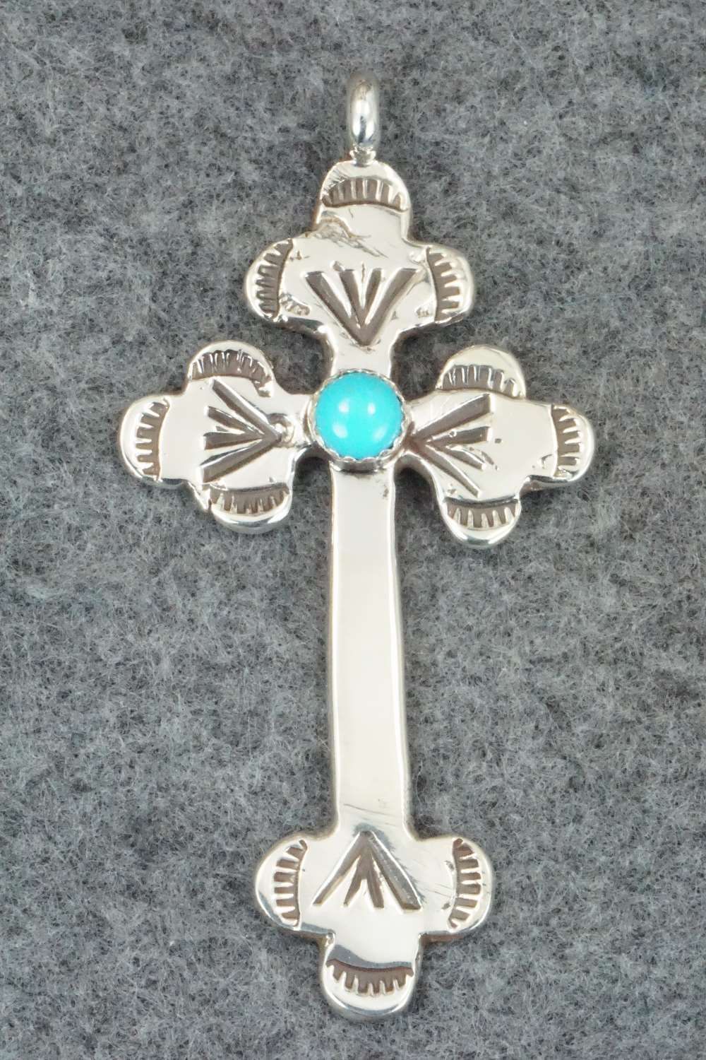 Turquoise & Sterling Silver Cross Pendant - Vanessa Kee