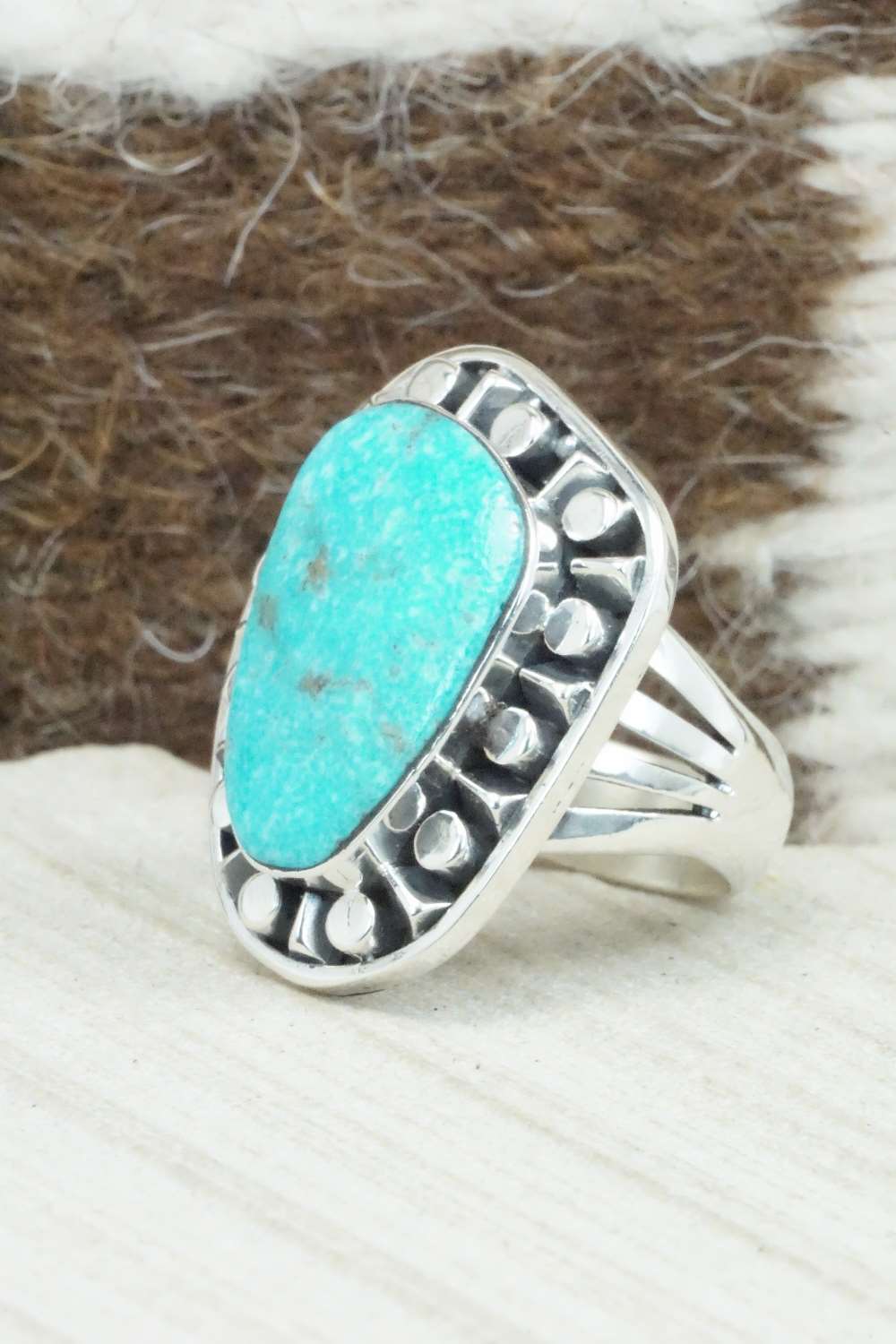 Turquoise & Sterling Silver Ring - Jimson Belin - Size 7