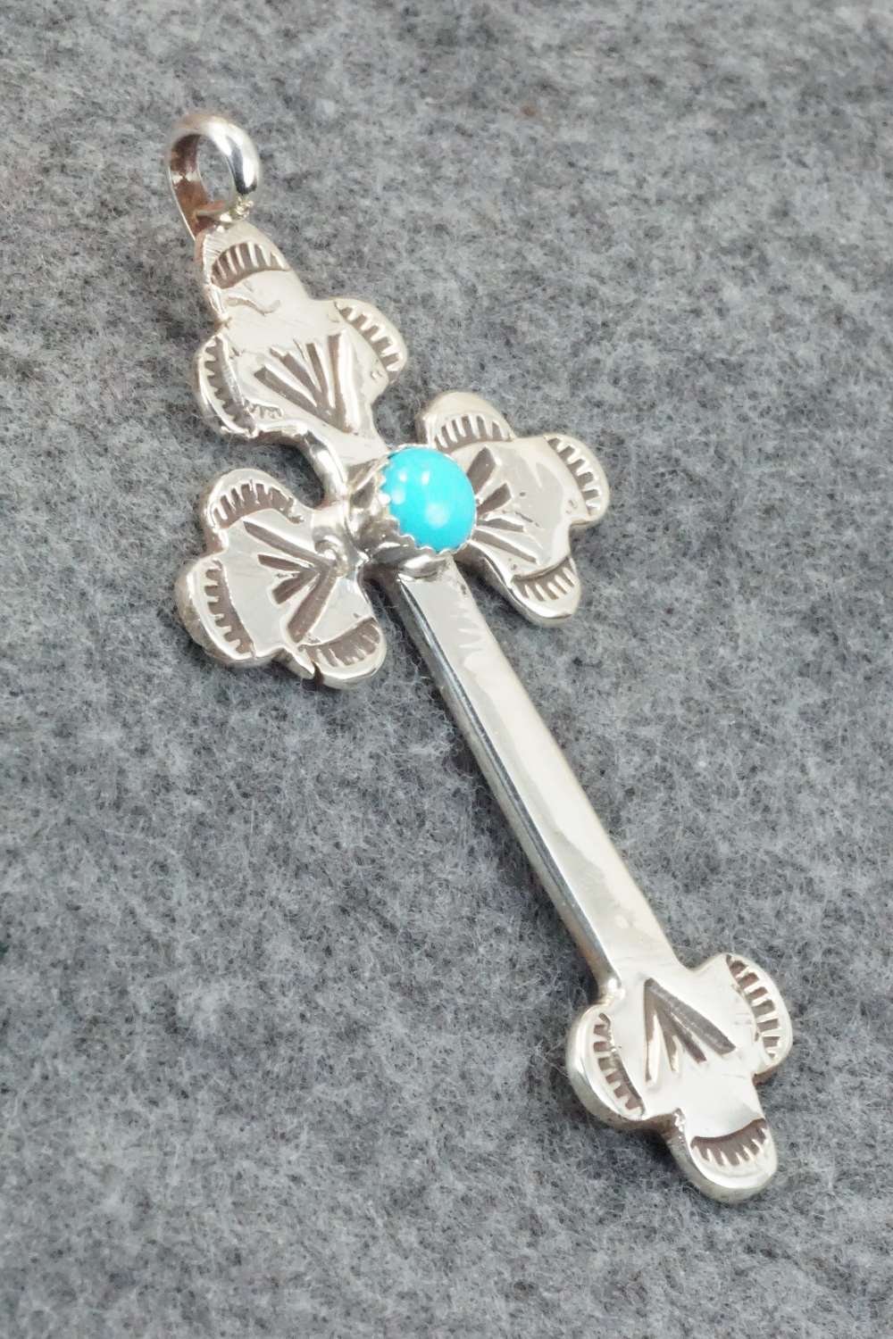 Turquoise & Sterling Silver Cross Pendant - Vanessa Kee