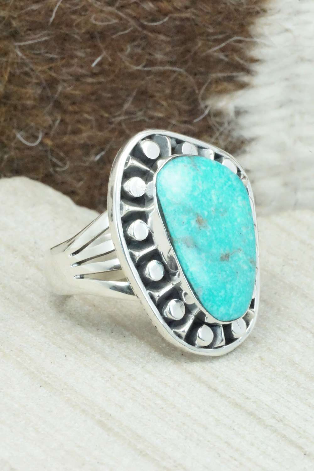 Turquoise & Sterling Silver Ring - Jimson Belin - Size 7