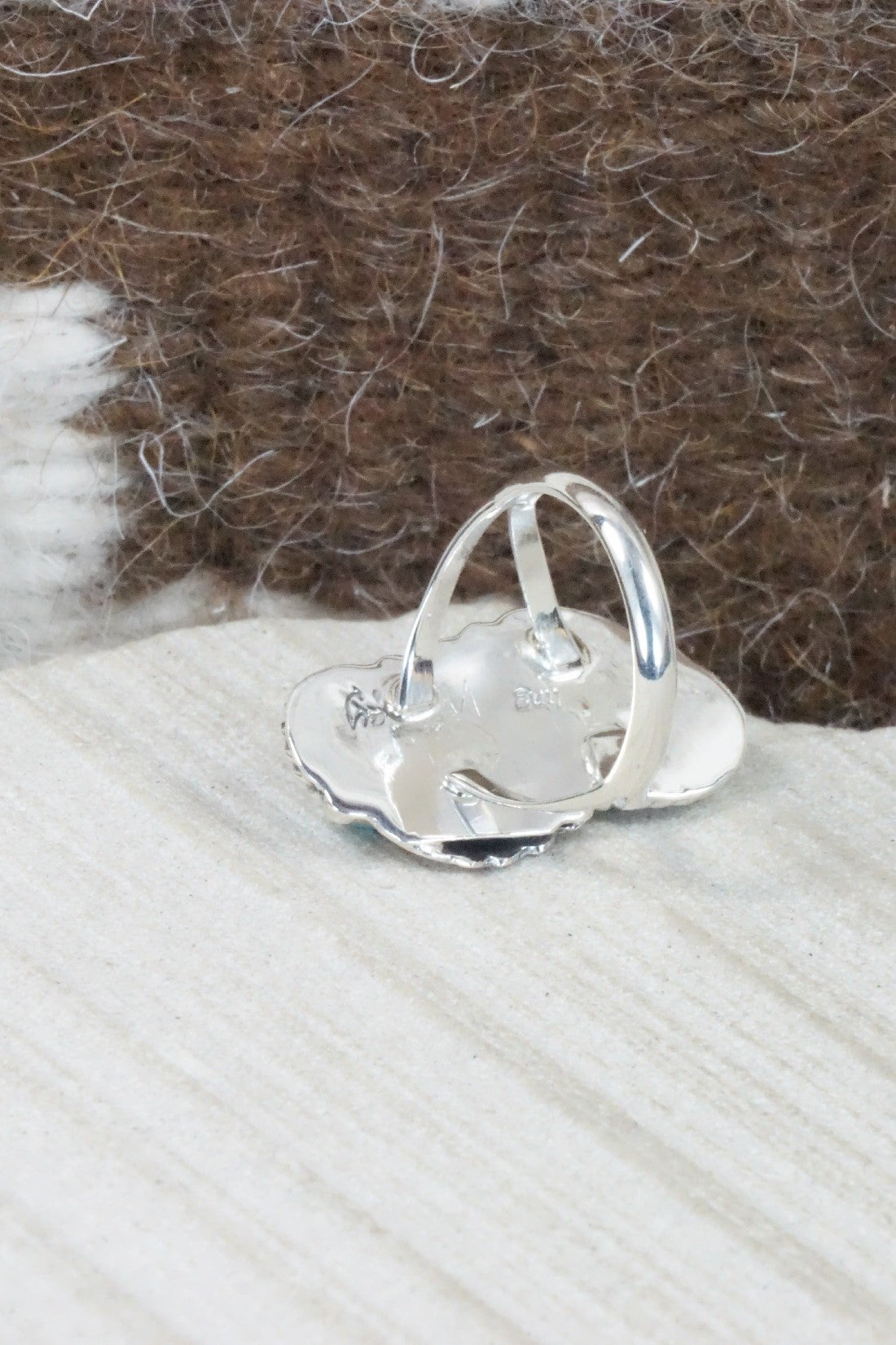 Turquoise & Sterling Silver Ring - William Begay - Size 4.5