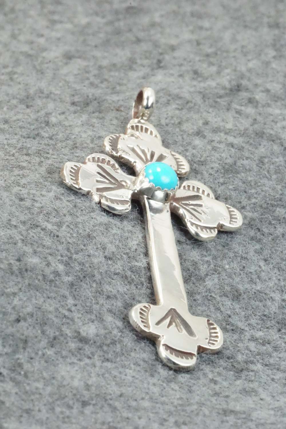 Turquoise & Sterling Silver Cross Pendant - Vanessa Kee