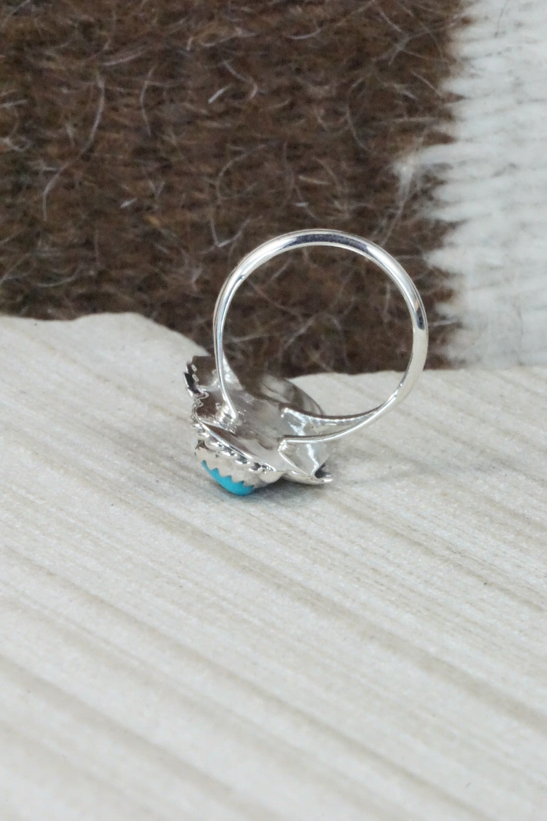 Turquoise & Sterling Silver Ring - William Begay - Size 4.5