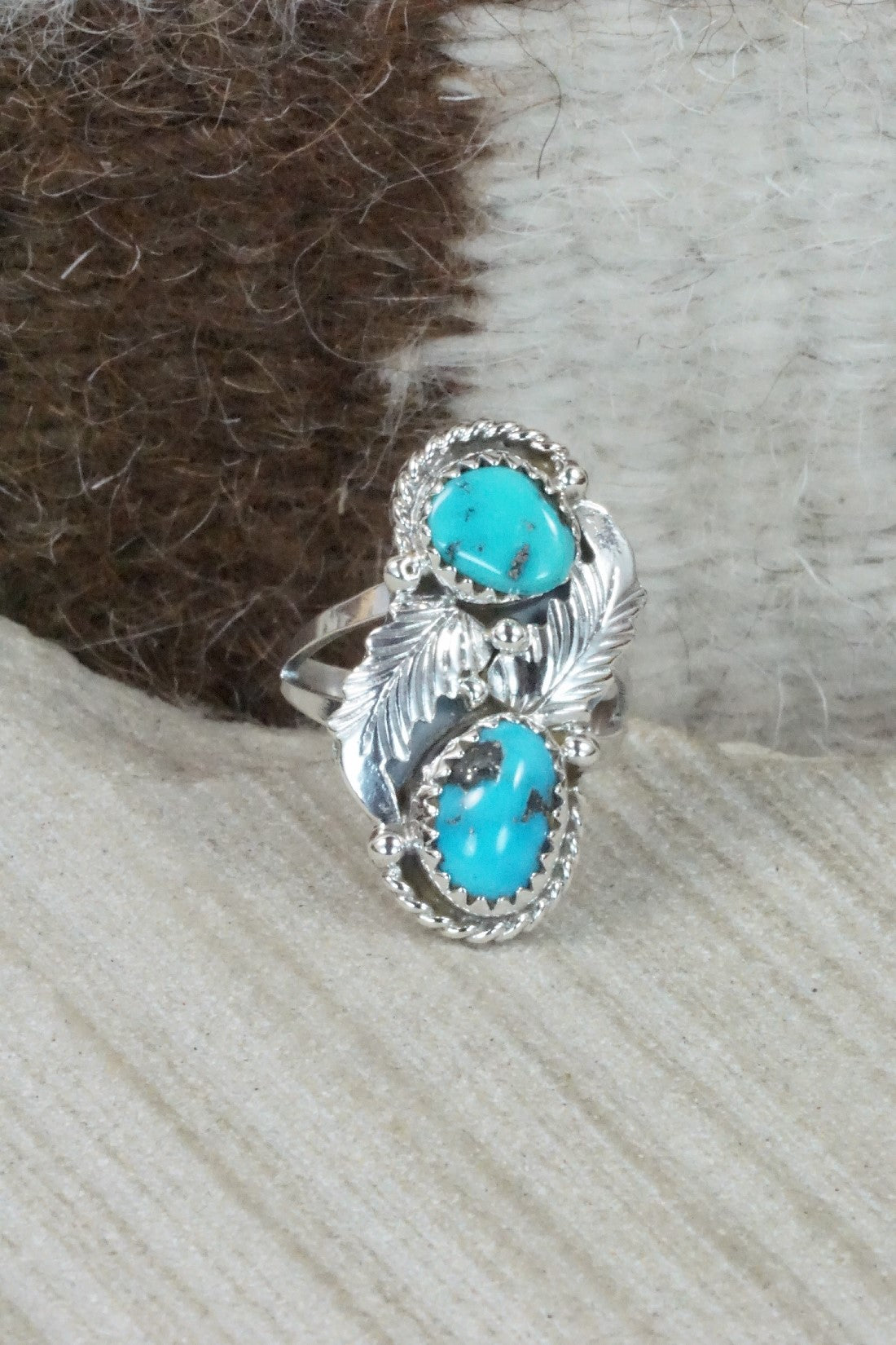 Turquoise & Sterling Silver Ring - William Begay - Size 5.5