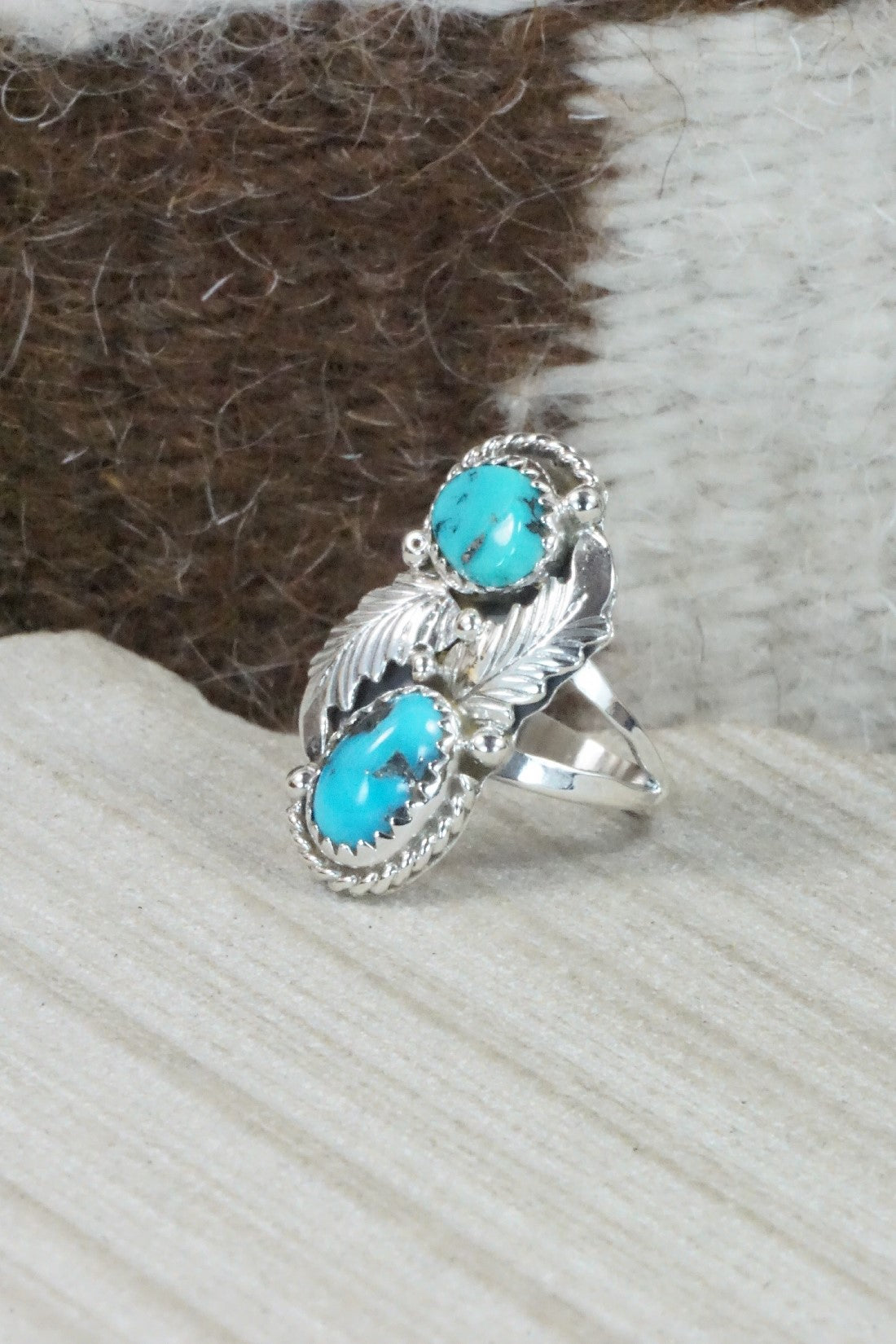 Turquoise & Sterling Silver Ring - William Begay - Size 5.5