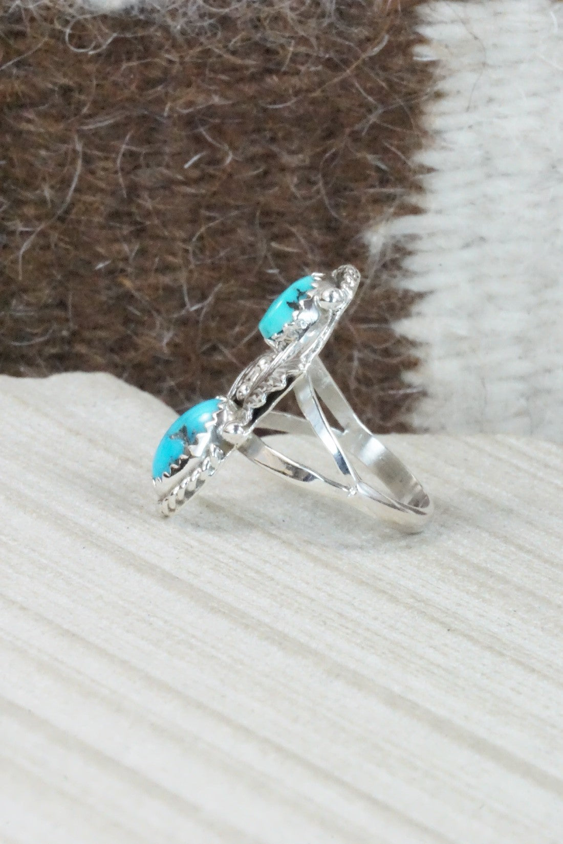 Turquoise & Sterling Silver Ring - William Begay - Size 5.5