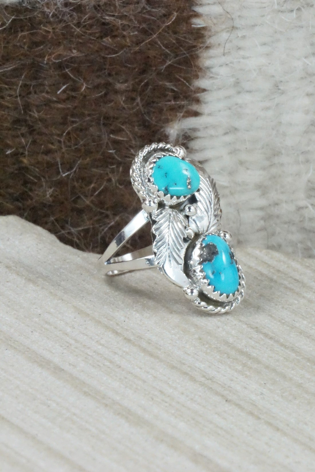 Turquoise & Sterling Silver Ring - William Begay - Size 5.5