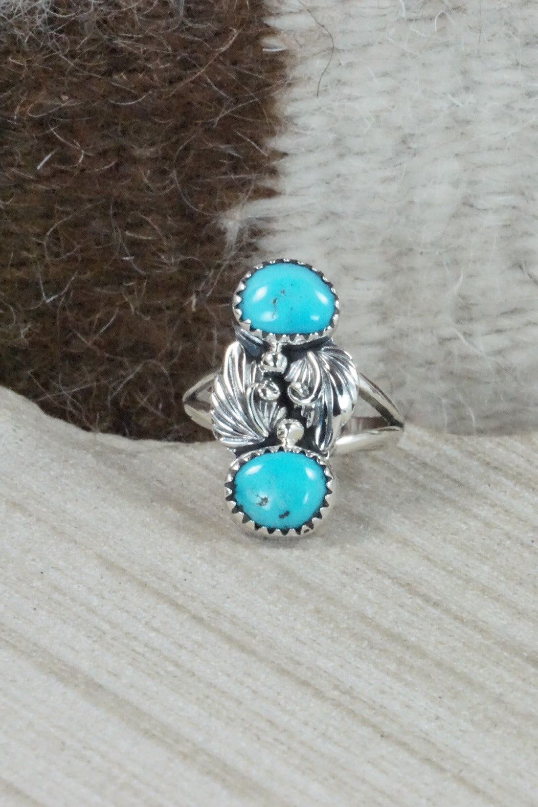 Turquoise & Sterling Silver Ring - William Begay - Size 5.5
