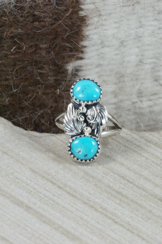 Turquoise & Sterling Silver Ring - William Begay - Size 5.5
