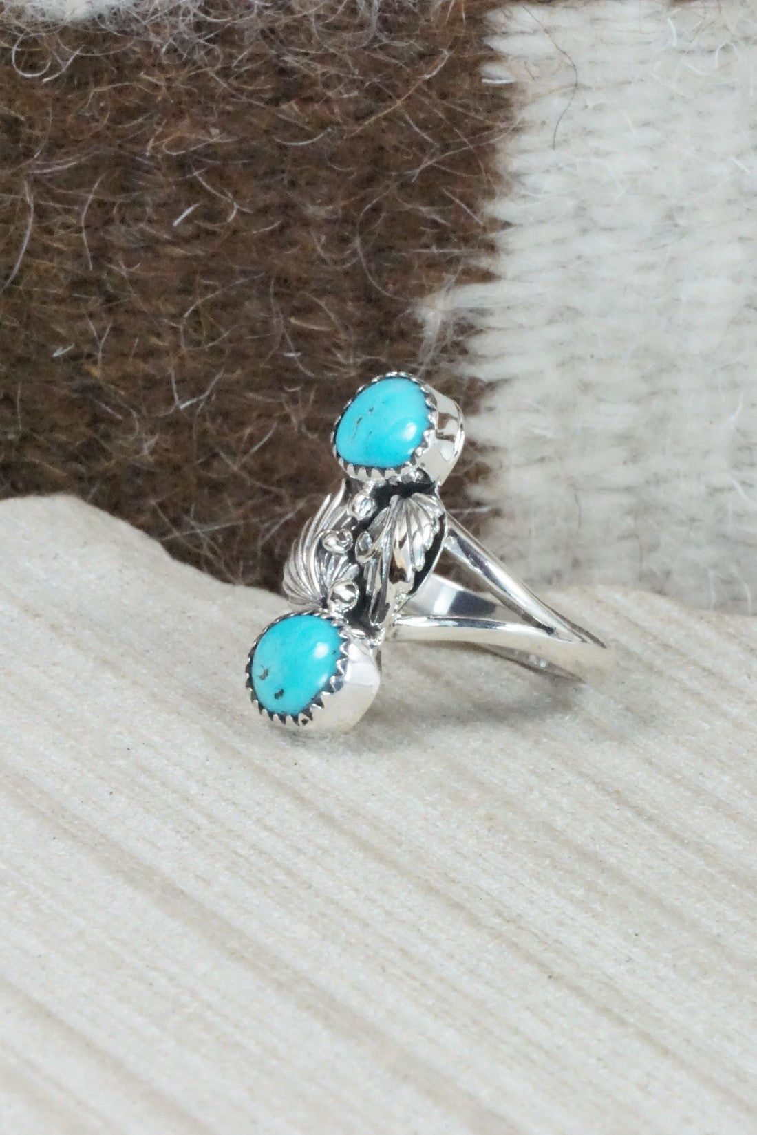 Turquoise & Sterling Silver Ring - William Begay - Size 5.5