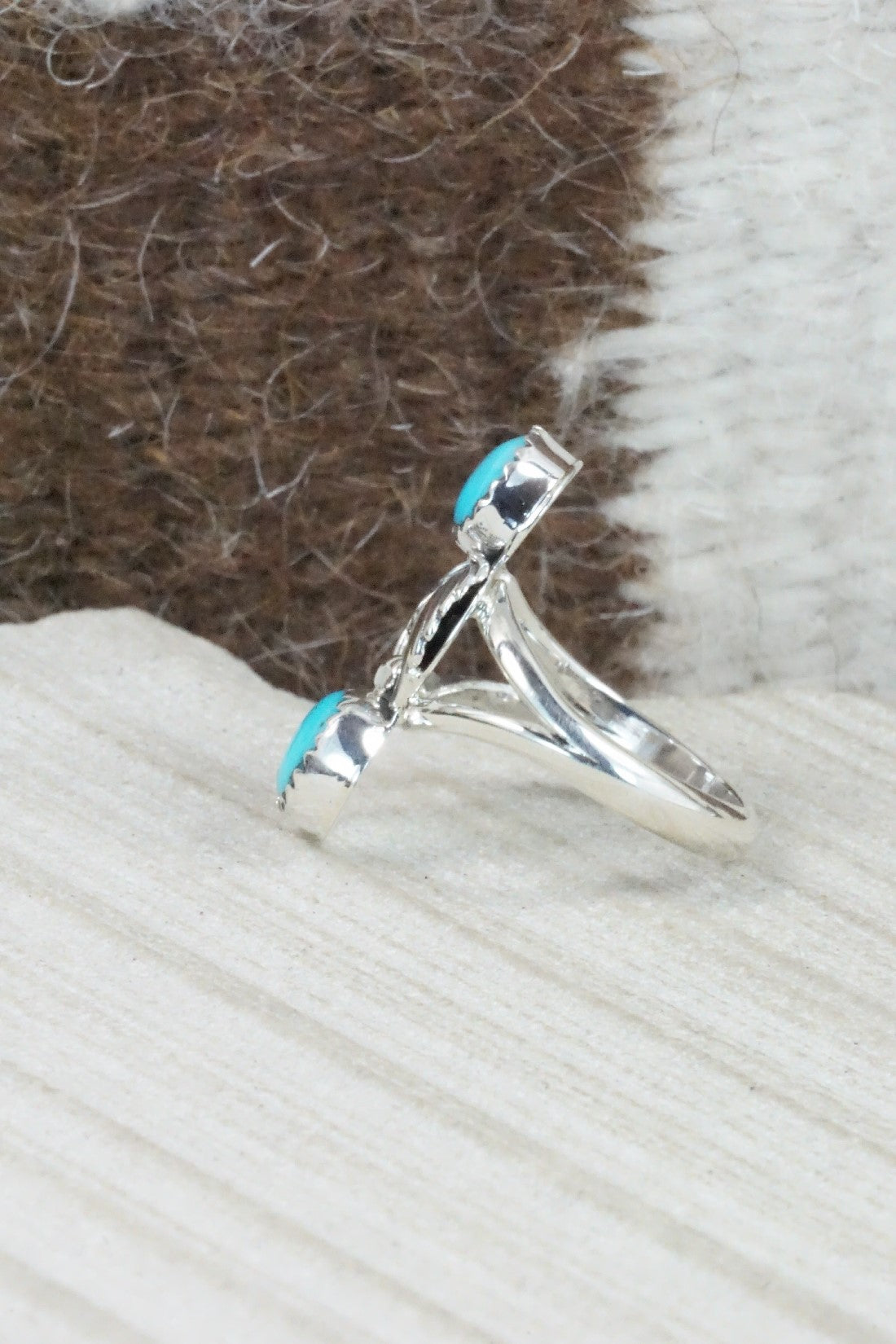 Turquoise & Sterling Silver Ring - William Begay - Size 5.5