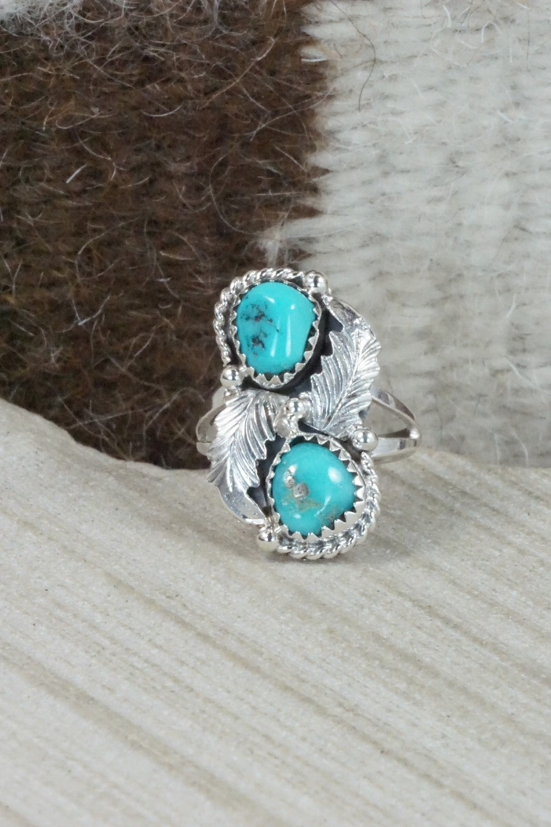 Turquoise & Sterling Silver Ring - William Begay - Size 5.75