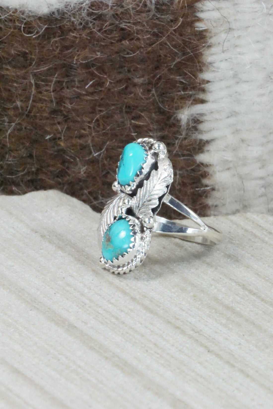 Turquoise & Sterling Silver Ring - William Begay - Size 5.75