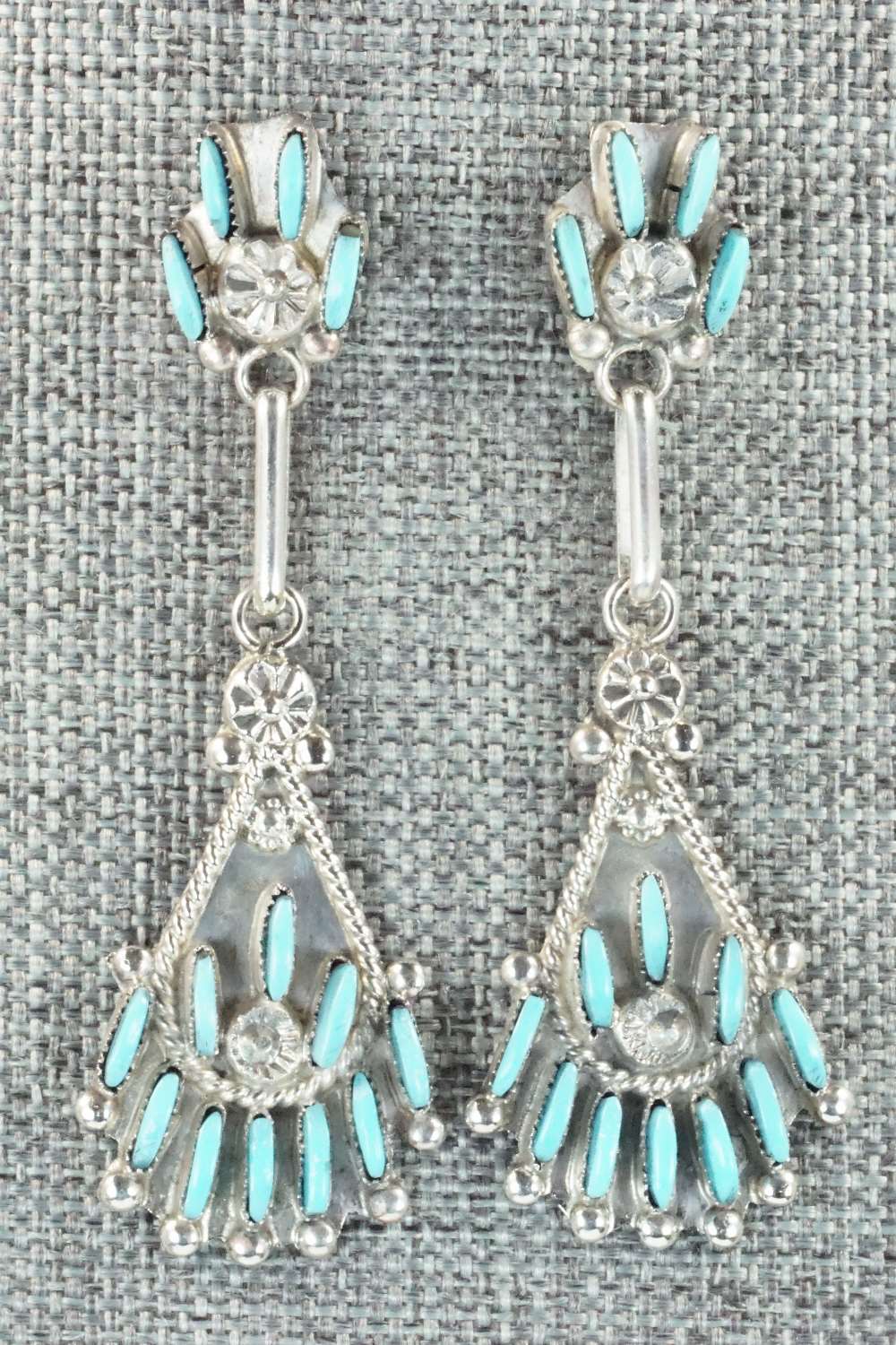 Turquoise & Sterling Silver Necklace and Earrings Set - Eva Wyaco