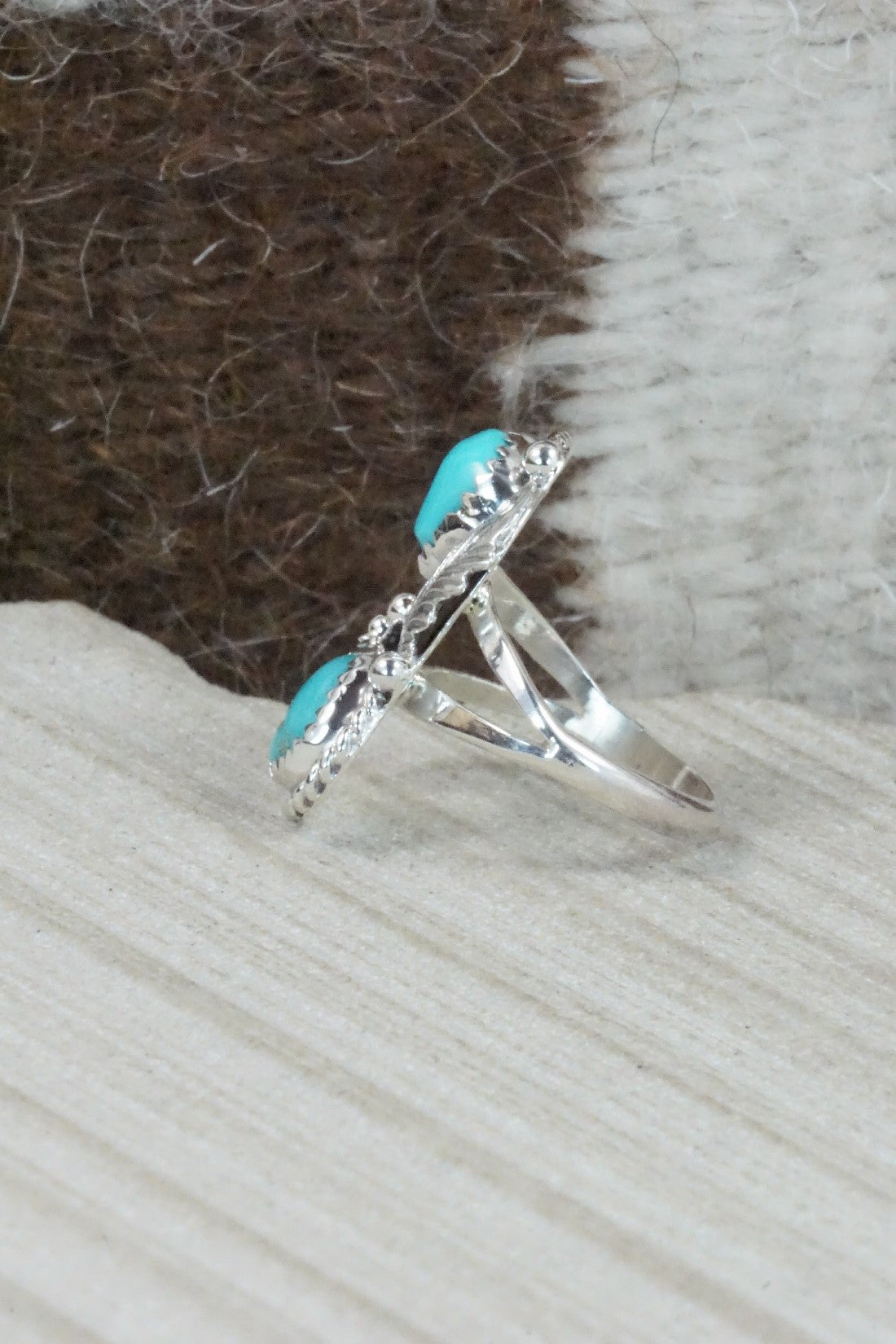 Turquoise & Sterling Silver Ring - William Begay - Size 5.75