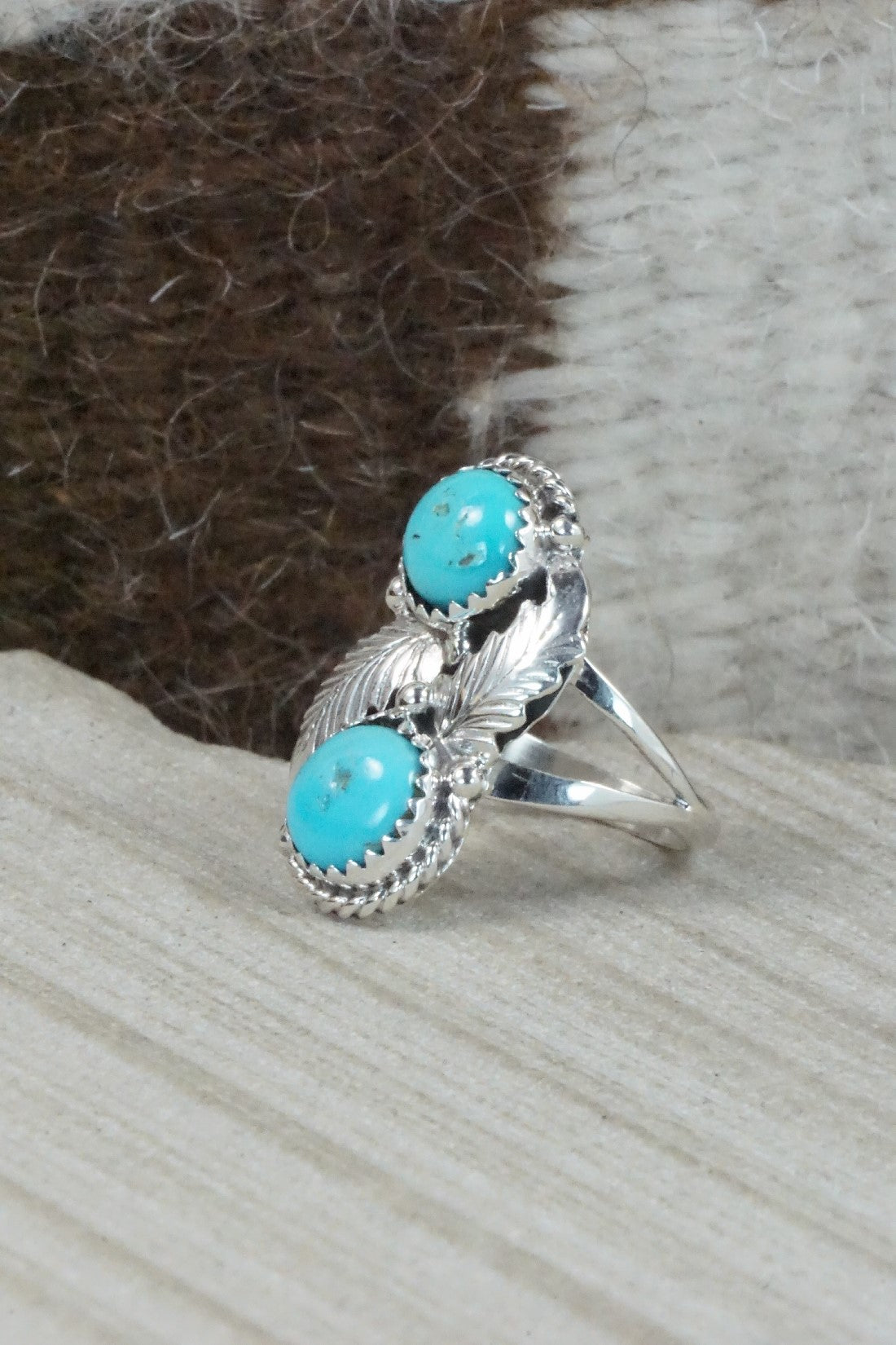 Turquoise & Sterling Silver Ring - William Begay - Size 6