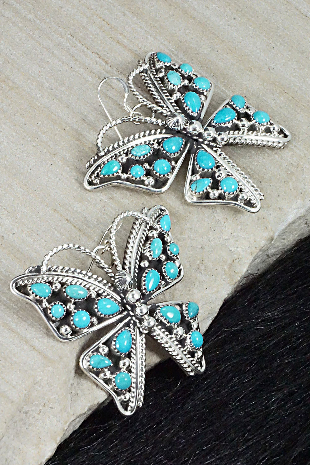 Turquoise & Sterling Silver Earrings - Tina Jones