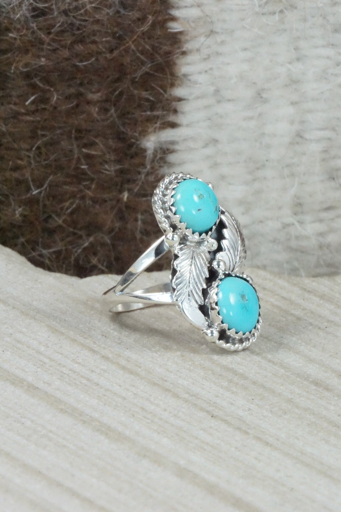 Turquoise & Sterling Silver Ring - William Begay - Size 6