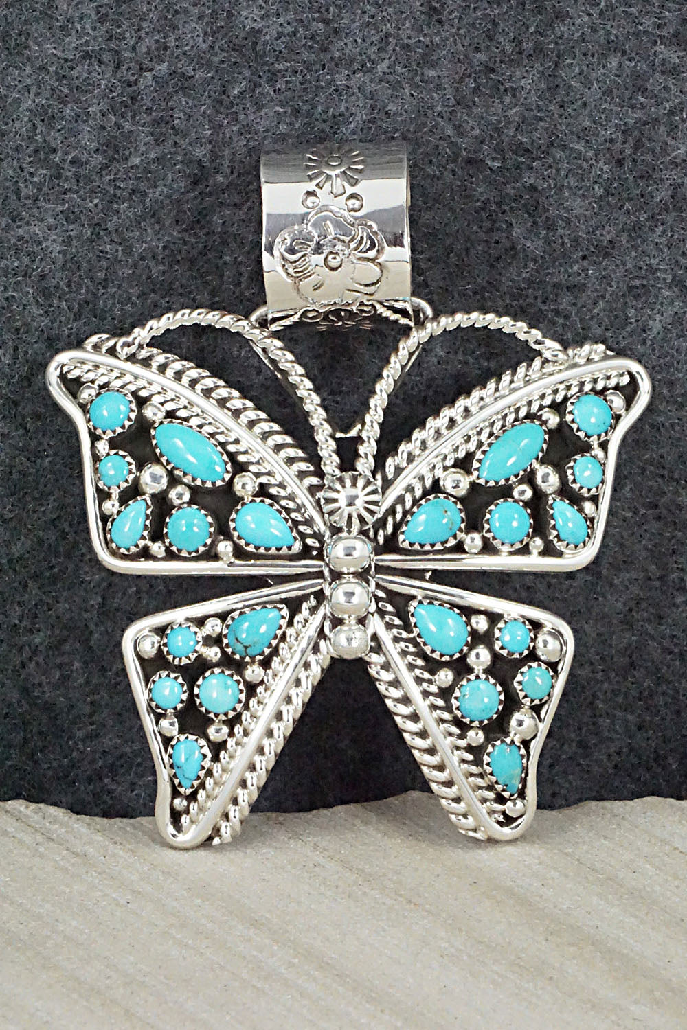 Turquoise and Sterling Silver Pendant - Tina Jones