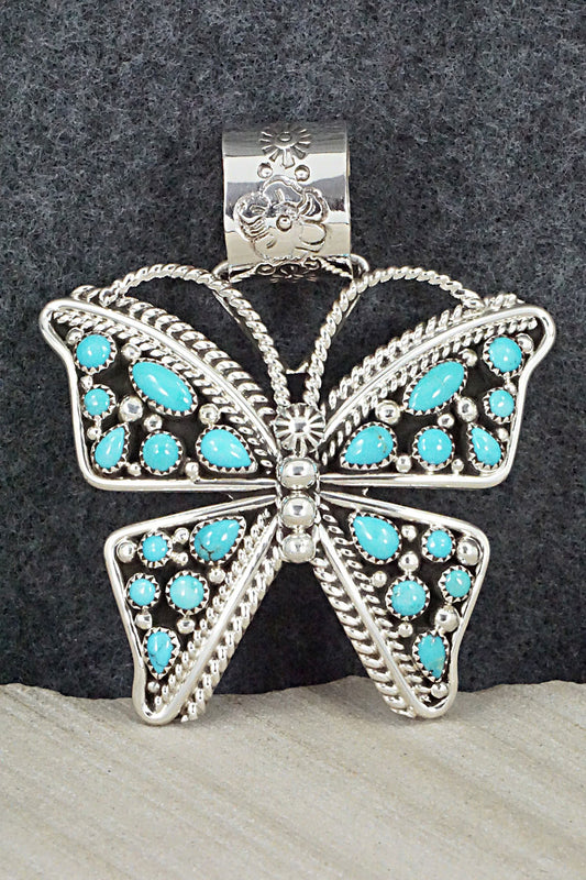Turquoise and Sterling Silver Pendant - Tina Jones