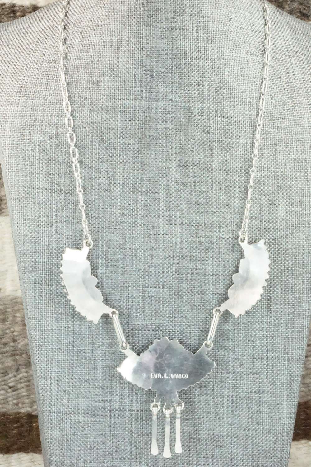 Turquoise & Sterling Silver Necklace and Earrings Set - Eva Wyaco
