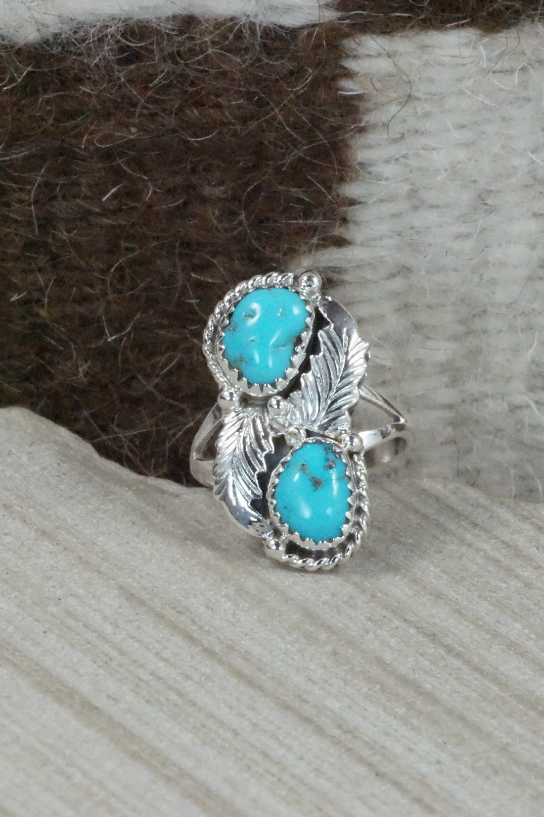 Turquoise & Sterling Silver Ring - William Begay - Size 6.5