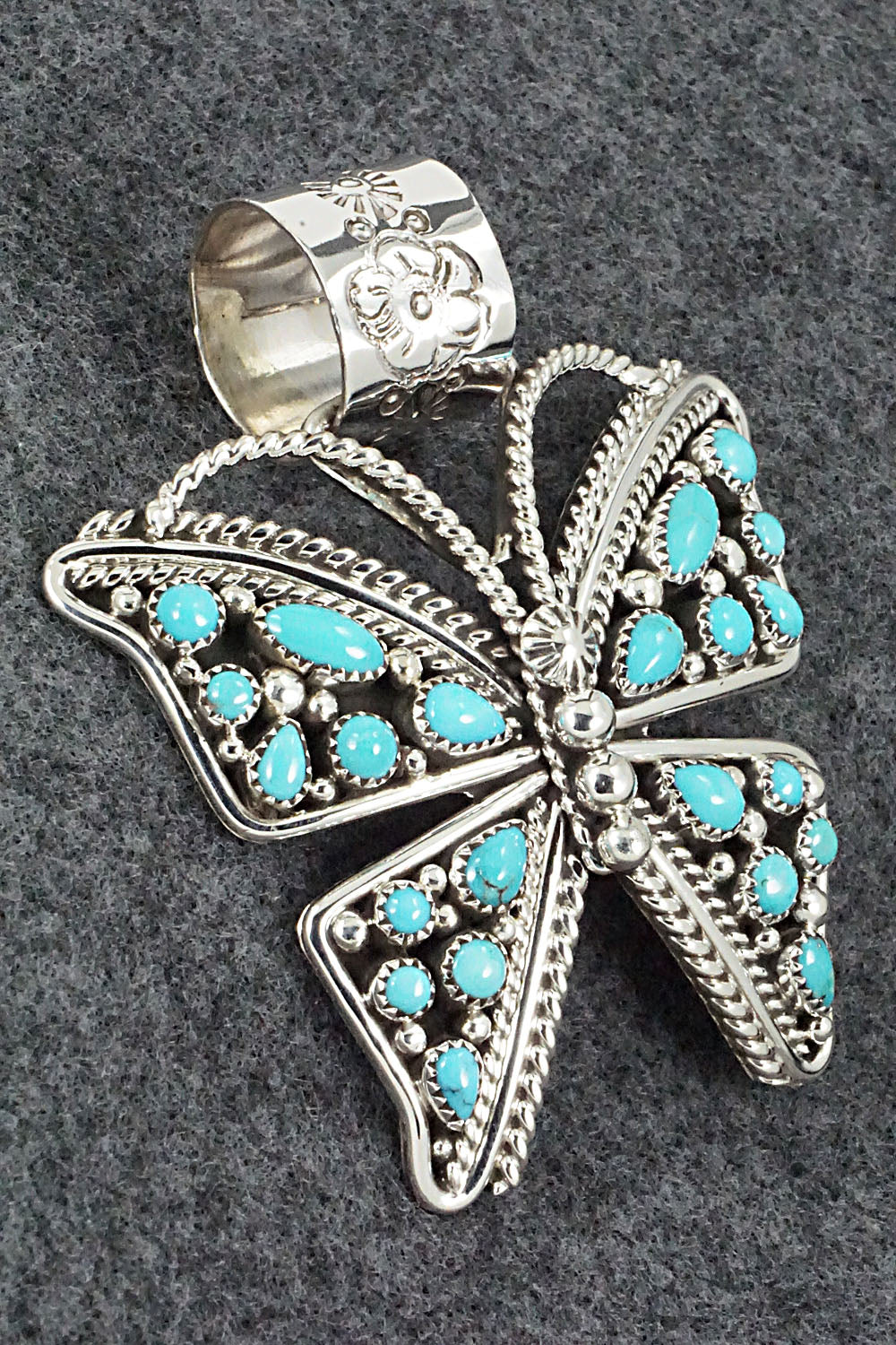 Turquoise and Sterling Silver Pendant - Tina Jones