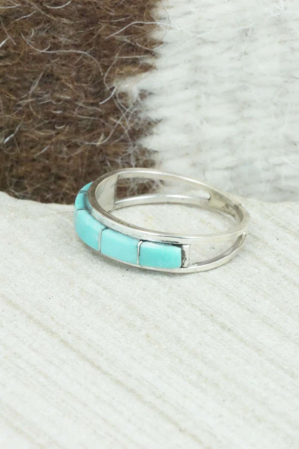 Turquoise & Sterling Silver Ring - Antonio Duran - Size 8.25