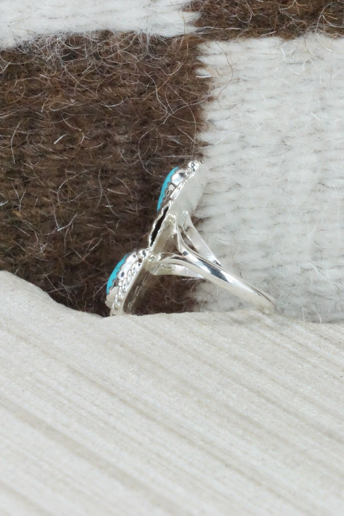 Turquoise & Sterling Silver Ring - William Begay - Size 6.5