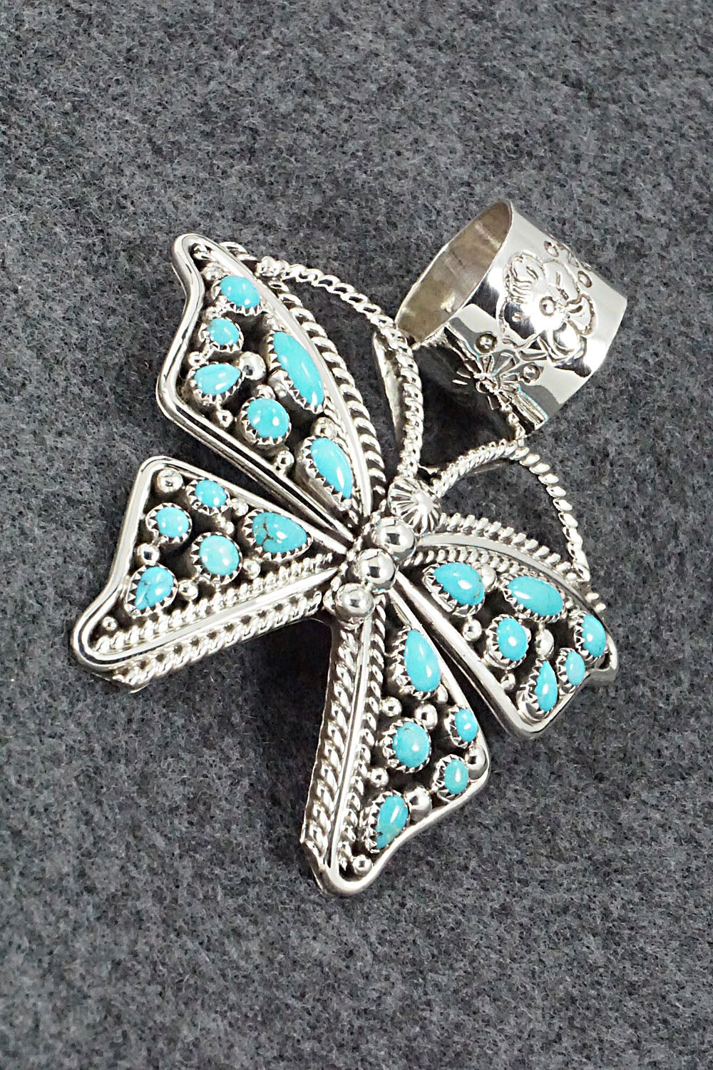 Turquoise and Sterling Silver Pendant - Tina Jones