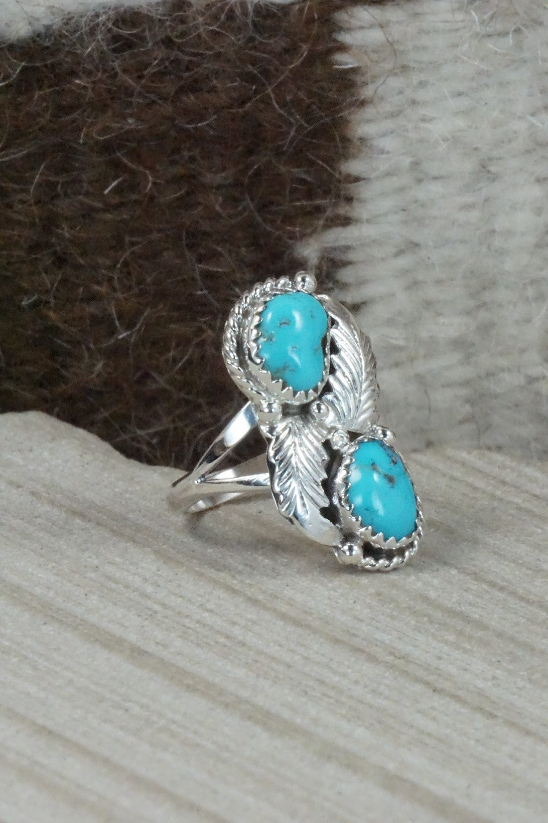 Turquoise & Sterling Silver Ring - William Begay - Size 6.5