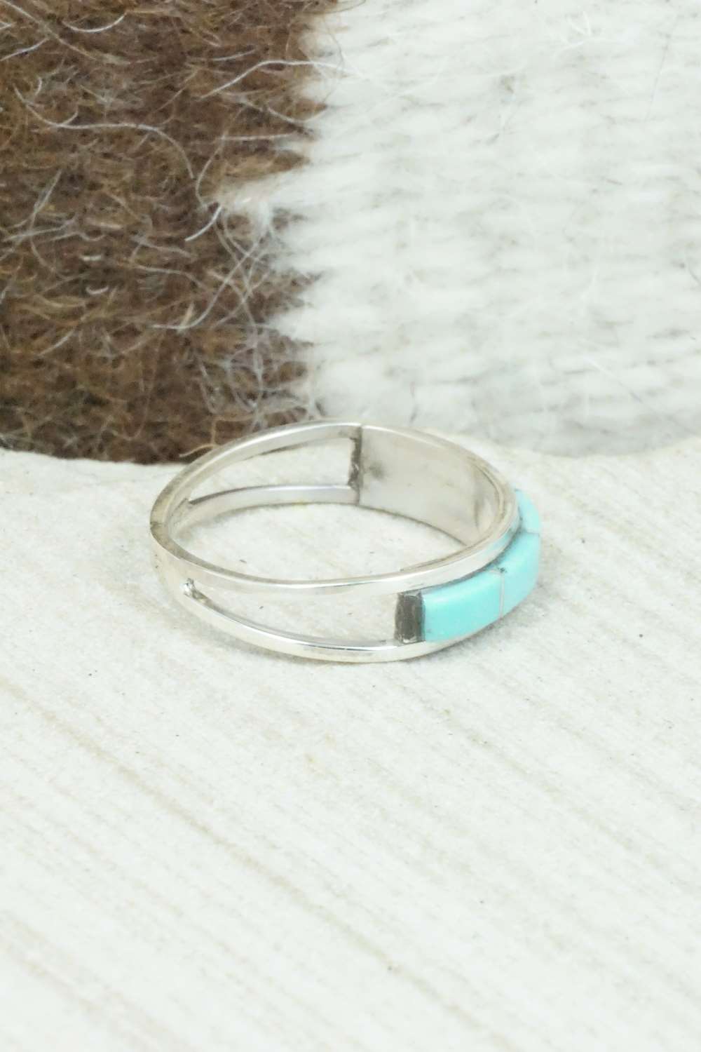 Turquoise & Sterling Silver Ring - Antonio Duran - Size 8.25