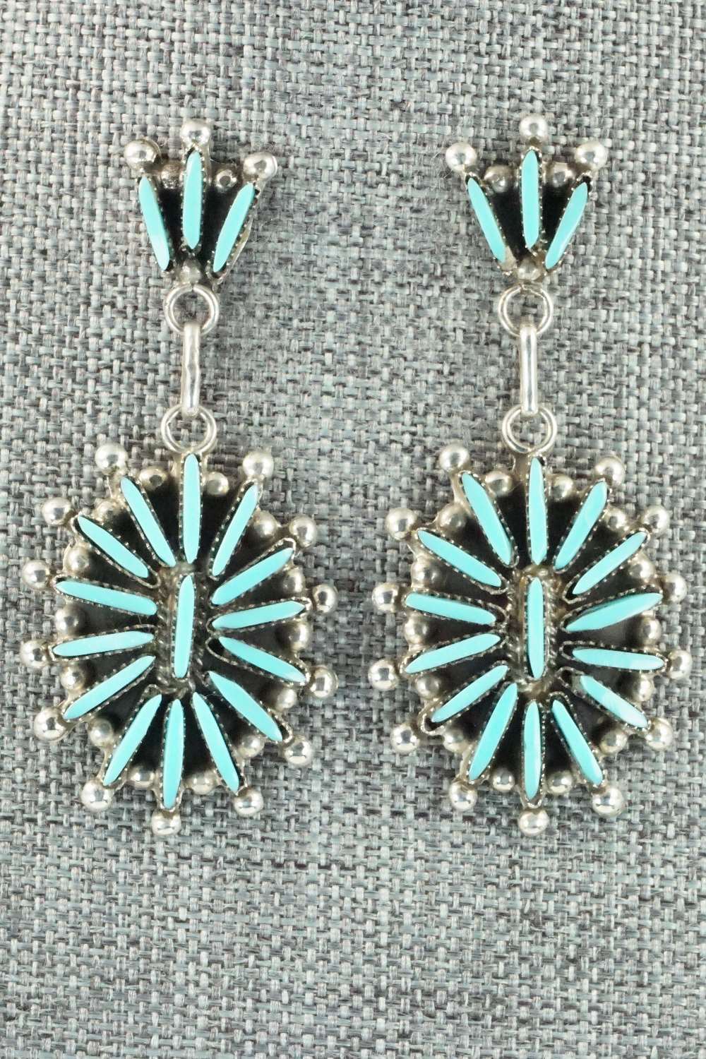 Turquoise & Sterling Silver Earrings - George Peina