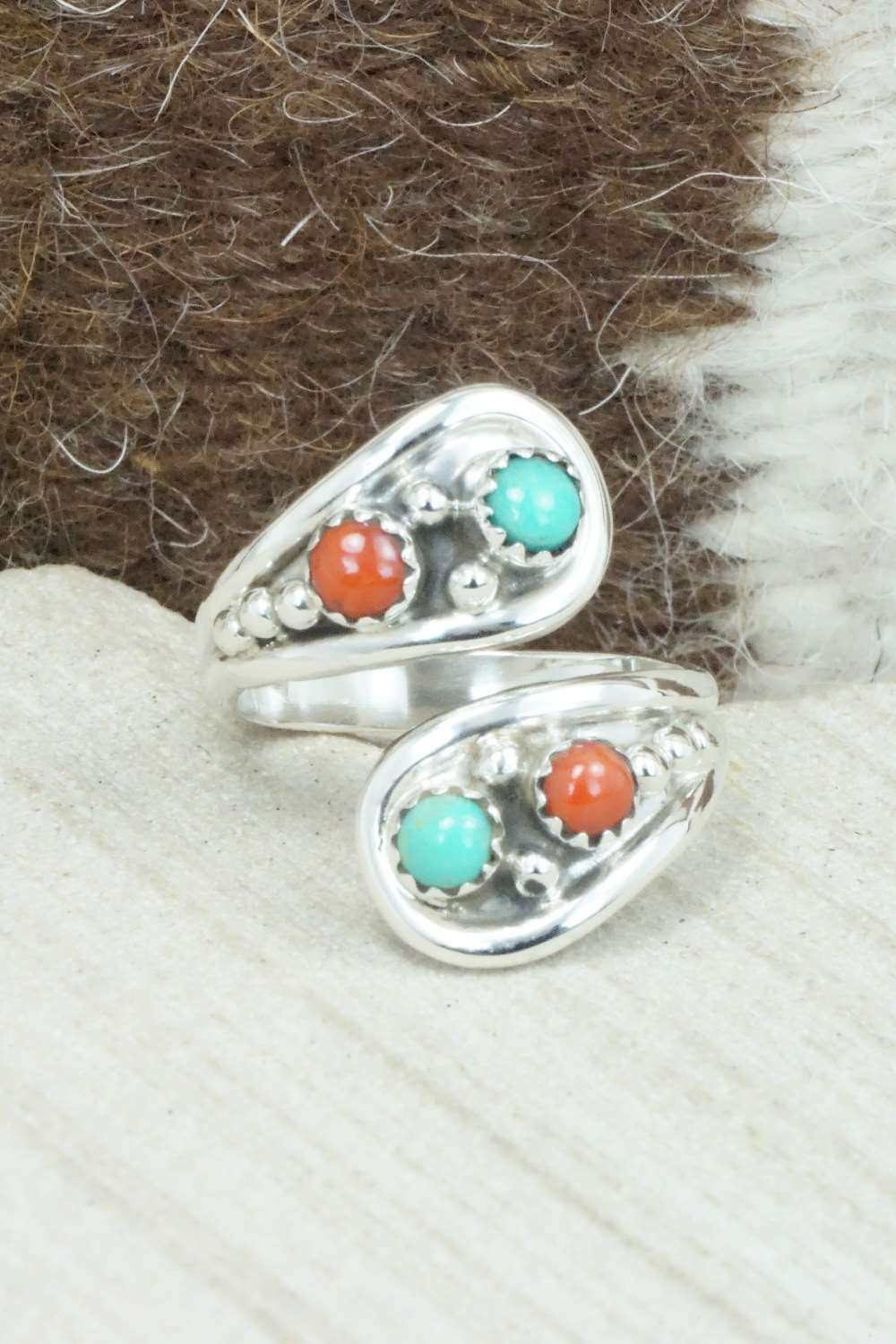 Turquoise & Sterling Silver Ring - Jimison Ben - Size 8.5