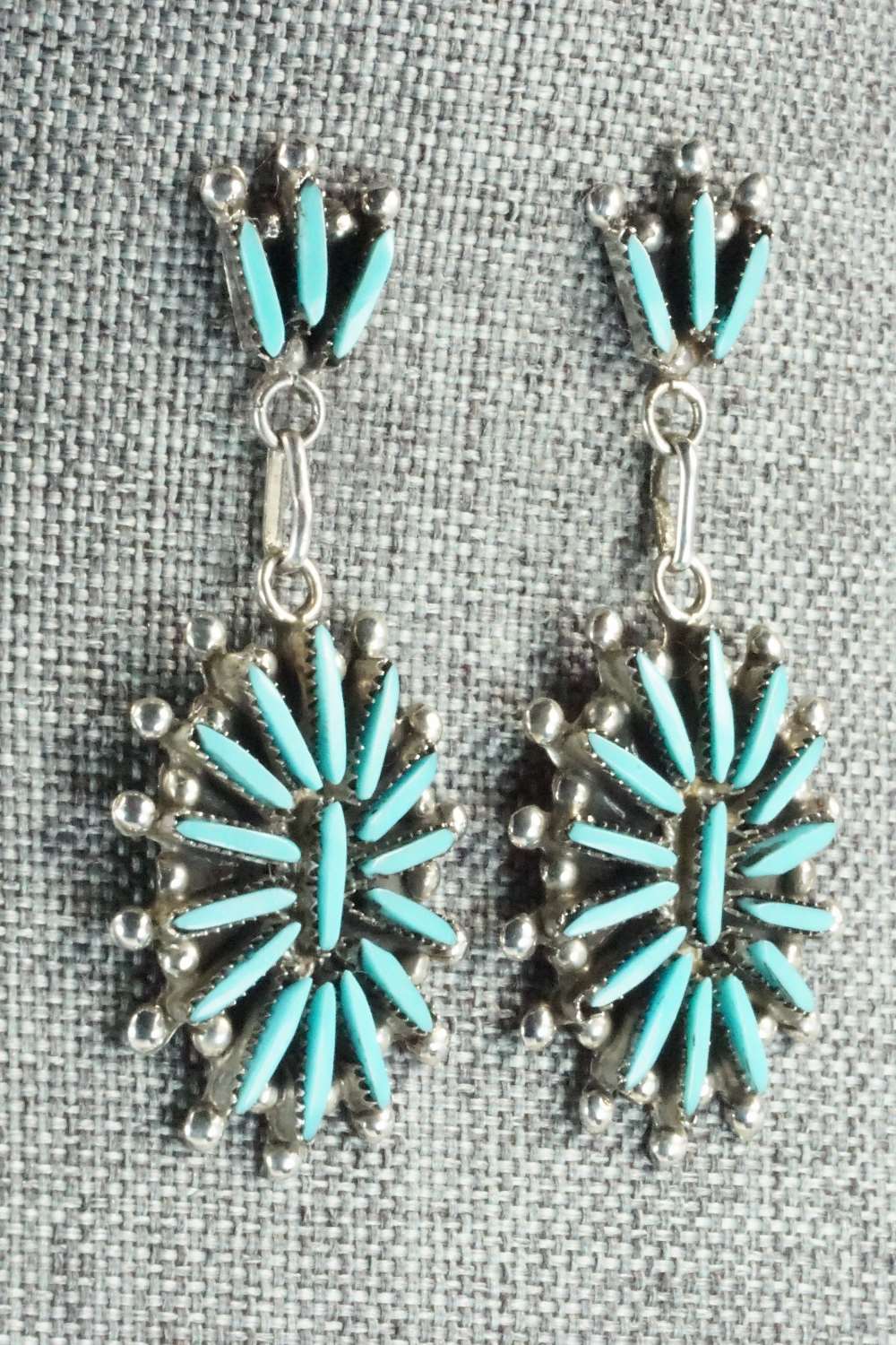 Turquoise & Sterling Silver Earrings - George Peina