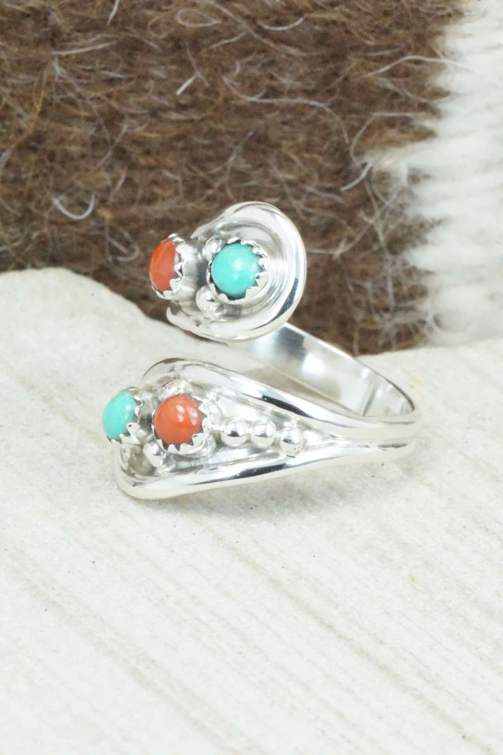 Turquoise & Sterling Silver Ring - Jimison Ben - Size 8.5