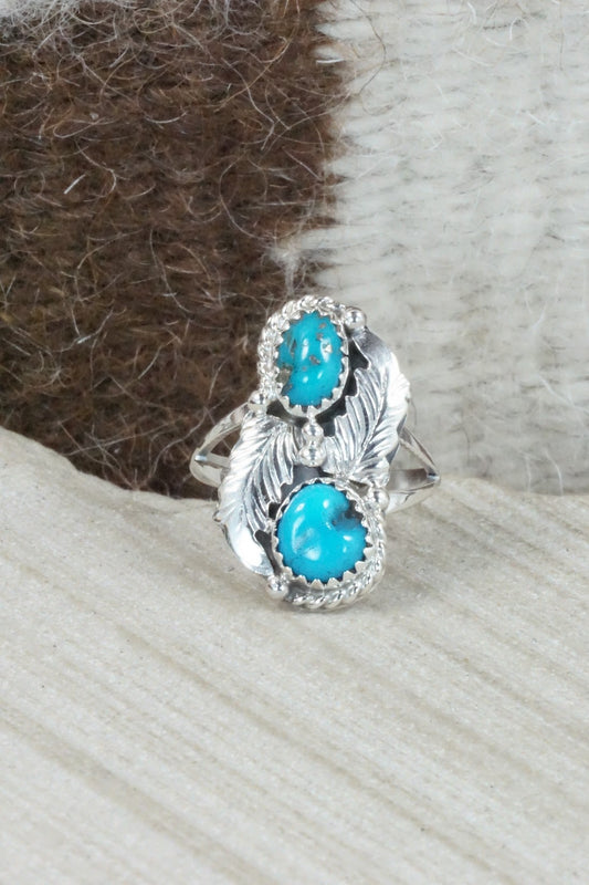 Turquoise & Sterling Silver Ring - William Begay - Size 6.75