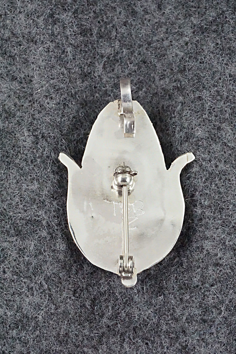 Turquoise & Sterling Silver Pendant/Pin - Tracy Bowekity