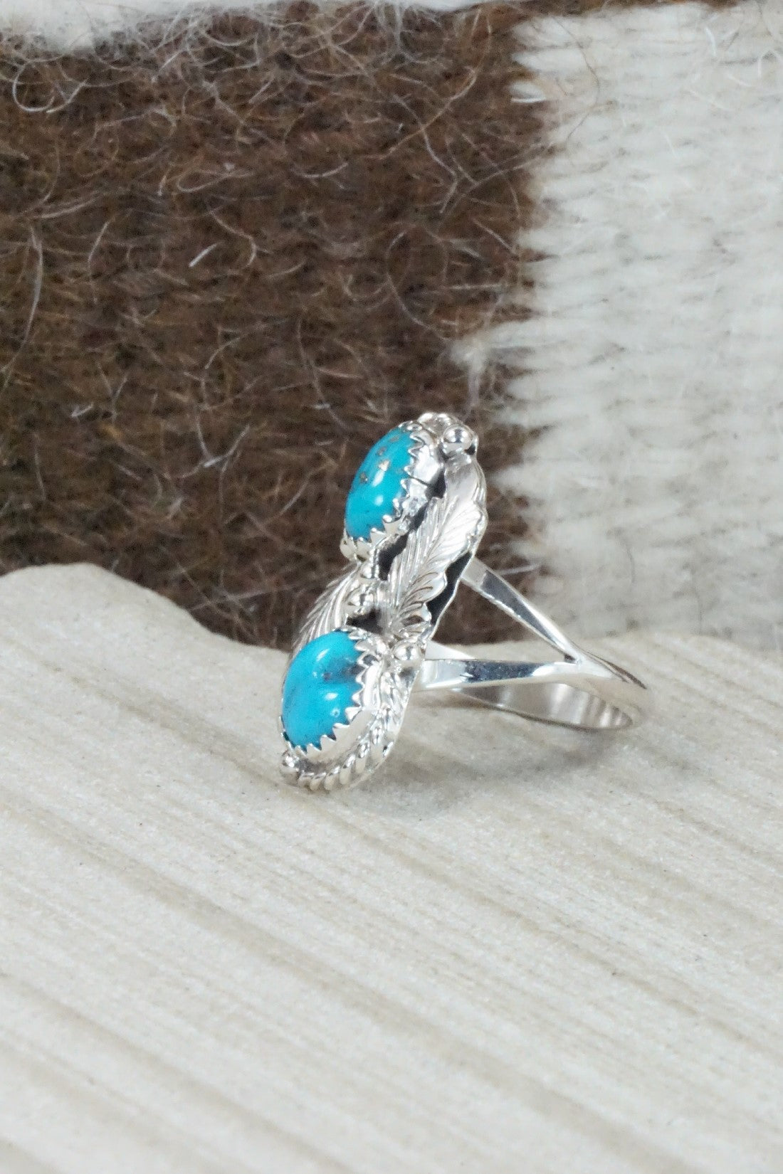 Turquoise & Sterling Silver Ring - William Begay - Size 6.75