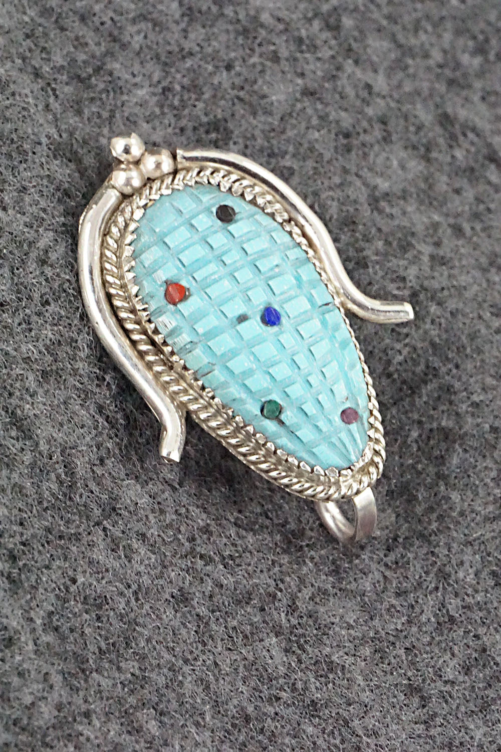 Turquoise & Sterling Silver Pendant/Pin - Tracy Bowekity