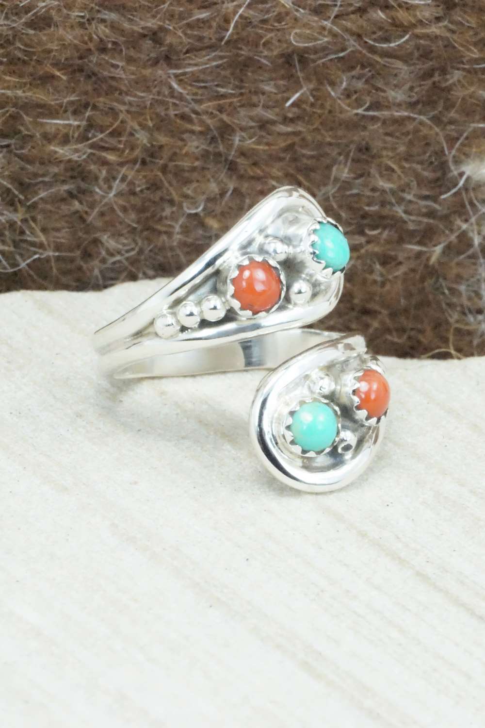 Turquoise & Sterling Silver Ring - Jimison Ben - Size 8.5