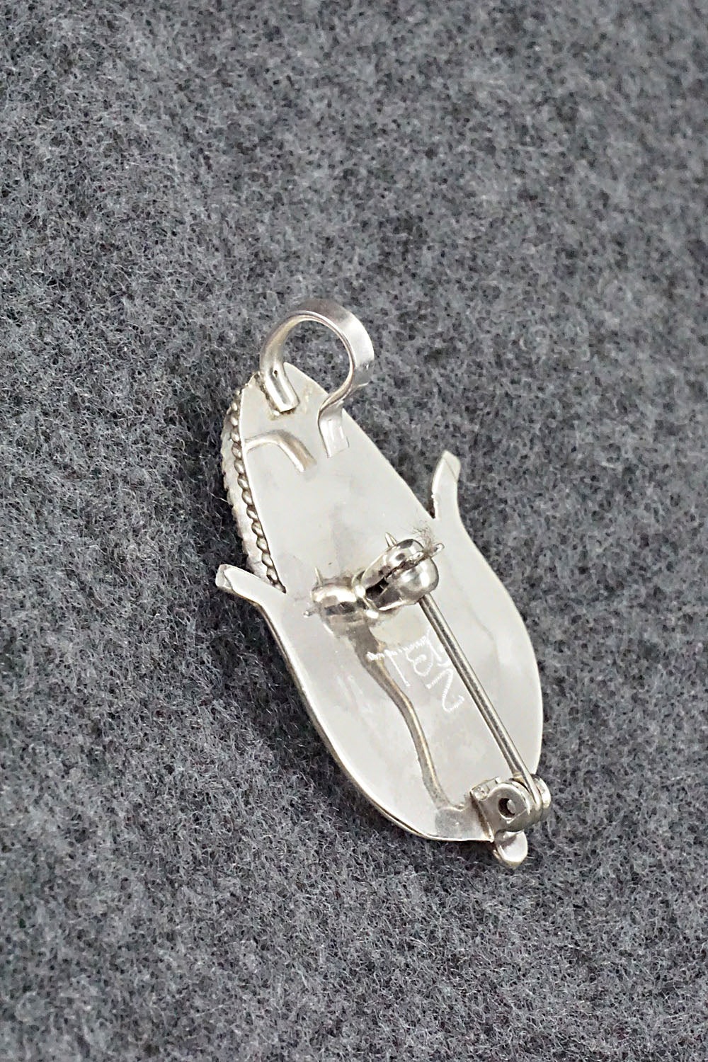 Turquoise & Sterling Silver Pendant/Pin - Tracy Bowekity