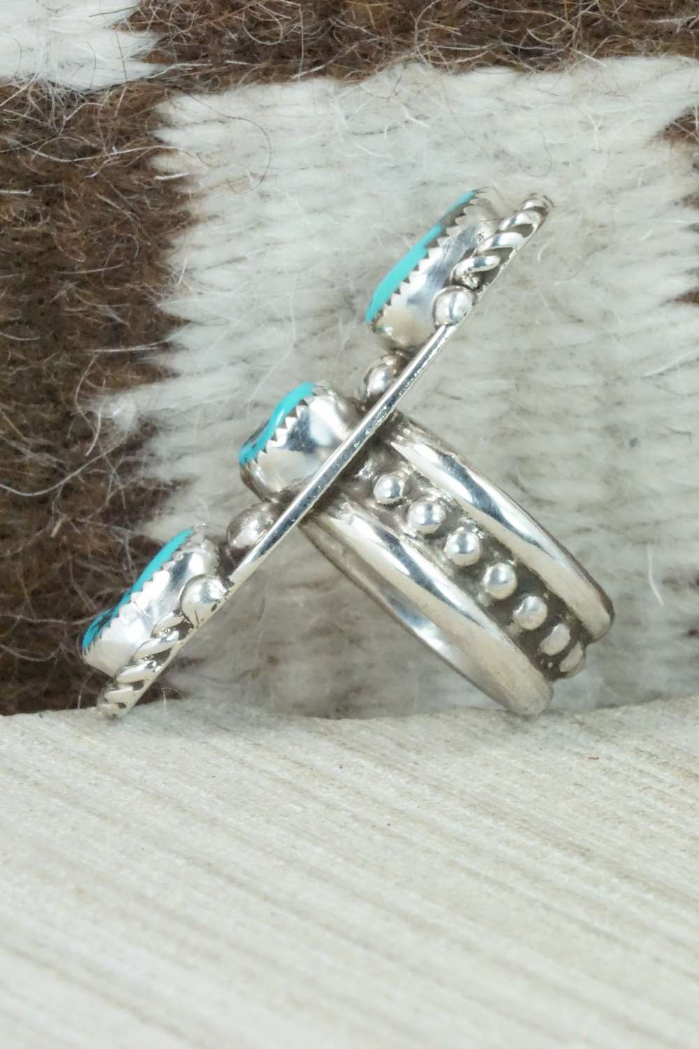 Turquoise & Sterling Silver Ring - Cris Nez - Size 7.75